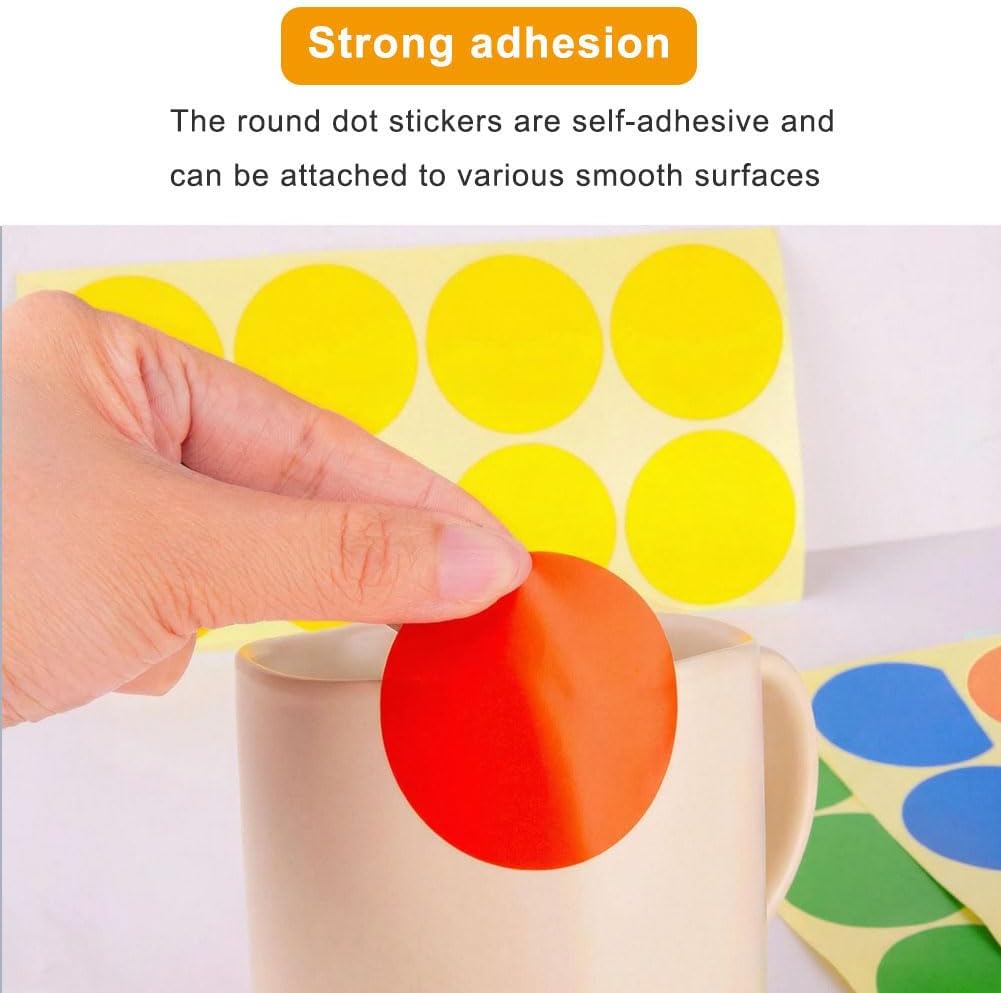 240 PCS Large Orange Dot Stickers 2 Inch Big Round Color Coding Labels 2" Circle Sticky Dots 50 mm Blank Circular Price Label Sticker Sheets for Seal Inventory Office Classroom Must Haves image 3