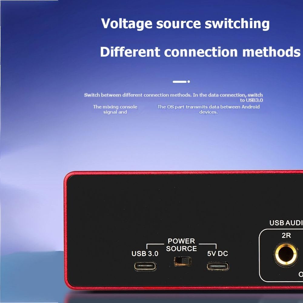 Tarjeta de Sonido Profesional ASIO Audio de 2 Canales con Interfaz de Audio USB, Tarjeta de Sonido Externa para Grabación en Directo
