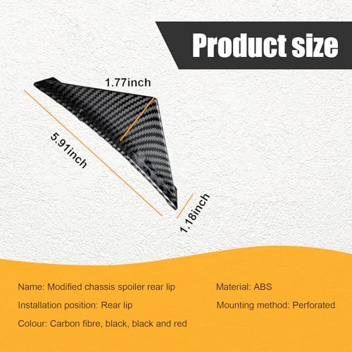 Augeny AUGENY-671CR 4Pcs Car Rear Lower Bumper Wing Lip Diffuser, Anti-Crash Curved Shape Auto Shark Fin Spoiler Protector thumb #1