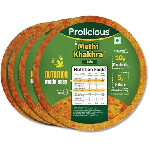 Prolicious Protein Khakra - Crispy & Flavorful 170g x 4