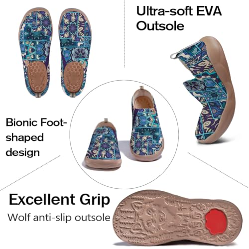 Women's Slip-On Loafers Painted Travel Shoes Walking Breathable Knit Mesh Ladies Fashion Art Sneaker4