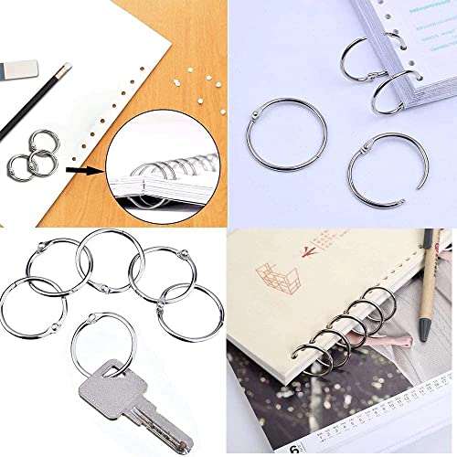 Image of DEZIINE�Loose Leaf Binder Ring Key Chain Key Rings Card Ring Stainless Steel � (32mm - 100pcs).