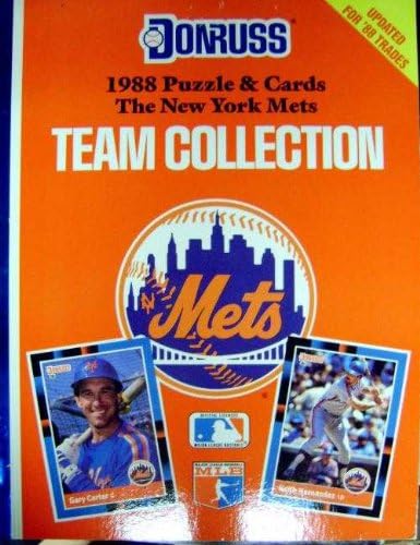New York Mets Donruss Baseball Card Book autographed by Mookie Wilson & Jeff Innis 1988