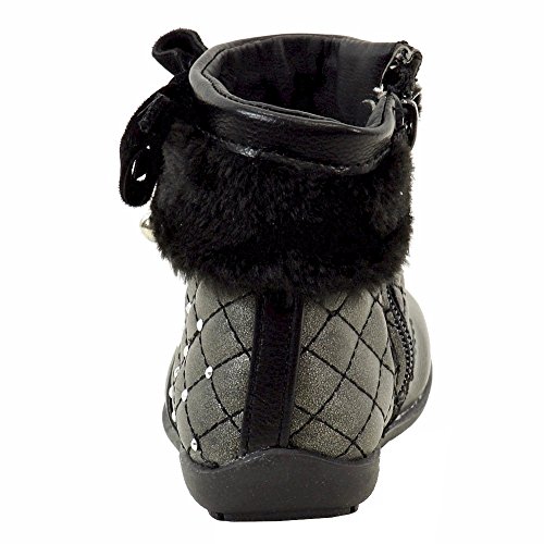 Laura Ashley Toddler Girl's Studded Black Fashion Boots Shoes Sz:4