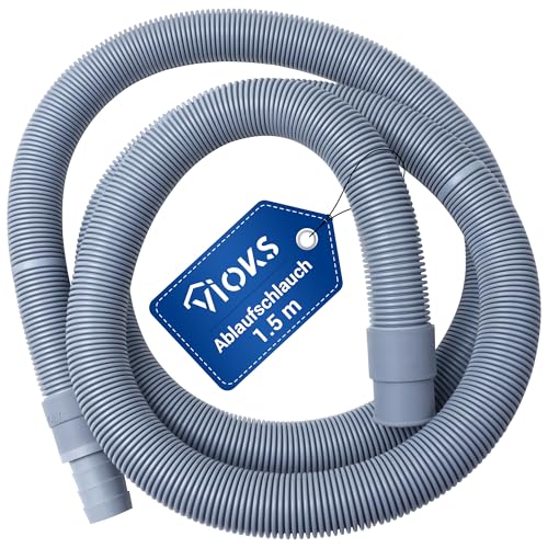 VIOKS Manguera de desagüe ondulada de 150 cm, 19 x 24 mm, para lavadora y lavavajillas