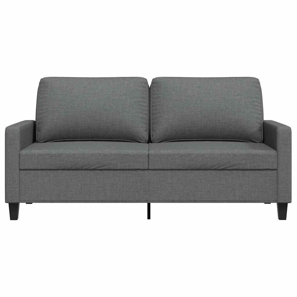 Sofa 2-osobowa, ciemnoszary, materiał z metalową ramą, szerokość siedziska 140 cm, wyściełana pianką, stabilny mebel tapicerowany do salonu, biura, wygodna kanapa do relaksu