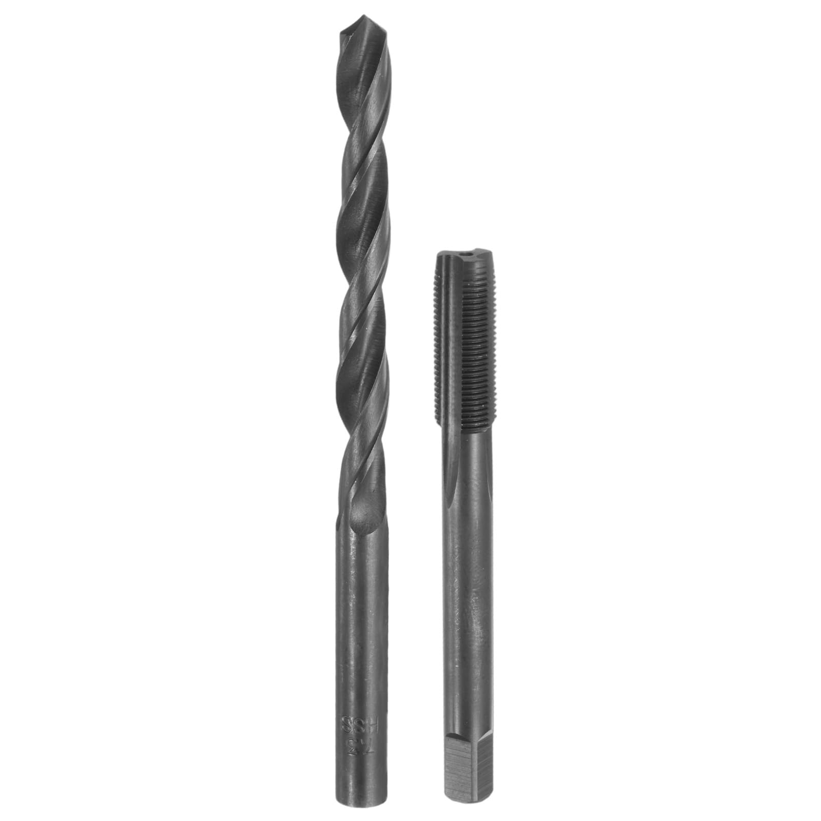 Set di Maschi e Punte da Trapano, 1 Maschio a Filettatura Dritta da 5/16-36 uns e 1 Punta elicoidale da 7,3 mm, Kit di Utensili per Filettatura e maschiatura HSS-6542 in ossido Nero