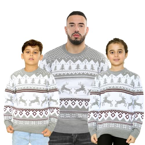 NOROZE Herren Damen Jungen Mädchen Familie Weihnachtspullover...