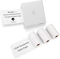 Vista 1 de Phomemo M02 Mini impresora móvil, impresora térmica Bluetooth con 3 rollos de papel adhesivo transparente, compatible con iOS + Android para diario