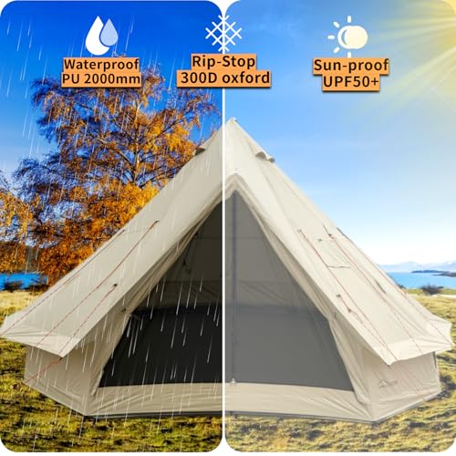 Danchel Outdoor B2 Portable Yurt Tent For 6-8 Person Family Camping Tent, 4 Season Bell Tent With Stove Jack Large Hot Tent 300D Oxford Glamping Yurt House For All Year Living Upf50+ thumb #1