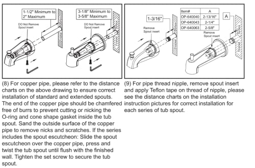Olympia Faucets Op-640063 Extended Combo Diverter Tub Spout (Matte Black) #TOP1