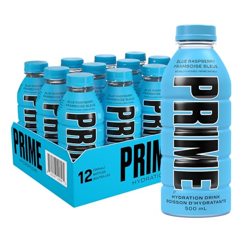Image of Prime Blue Raspberry Hydration Drink, 16.9 fl oz ℮ 500 ml, 12 Pack
