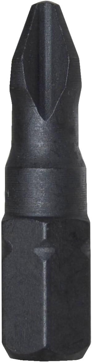 Century Drill & Tool 66801 Impact Screwdriver Bit #1 Phillips, 1", 25 Pack