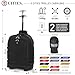 5 Cities Trolley Backpack for Ryanair 55x40x20cm 41L Lightweight Carry On Hand Cabin Luggage Travel Trolley Flight Bag Rucksack Suitcase fits 55x40x20 New Ryanair Priority Approved with 2 Wheels Black