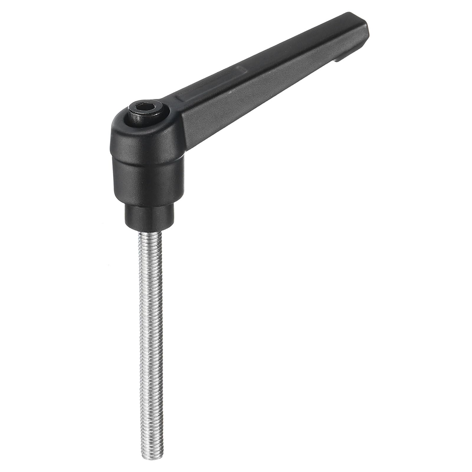 uxcell Adjustable Clamping Lever Handle M5 x 50mm Metric 304 Stainless Steel Male Threaded Stud Hand Knobs Push Button Ratchet Rotating Screw Handles Bolts with Locking Lever Black