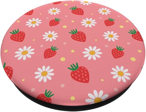 Miniatura 2 de PopSockets estéticos de color rosa fresa y margaritas blancas Kawaii Pastel PopSockets intercambiables PopGrip