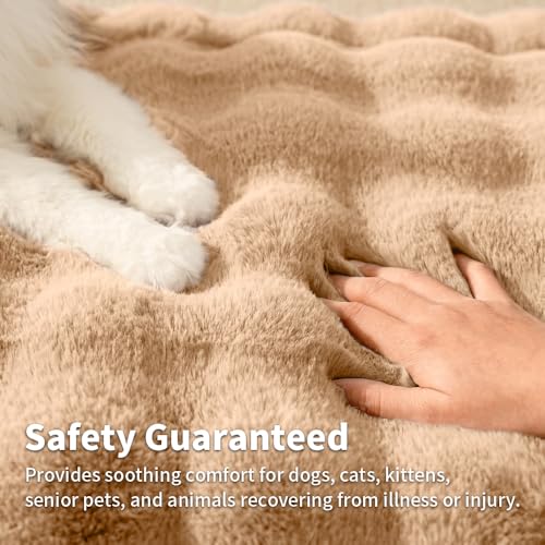 SOMAHE Soft Plush Cat Bed Mat, Machine Washable, Small 23x15 Latte Coffee | Machine Washable + Non-Slip Paw Bottom: soft cat mat stays fluffy and steadier on floors, couches, and cat trees. - Image 4