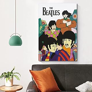 SHUPSY Poster décoratif sur toile The Beatles pour fan de dessin animé – Impression moderne pour chambre à coucher – 50 x 75 cm - Les Beatles, Paul McCartney, John Lennon, RIngo Starr, George Harrison SHUPSY Poster décoratif sur toile The Beatles pour fan de dessin animé - Impression moderne pour chambre à coucher - 50 x 75 cm – Image 4