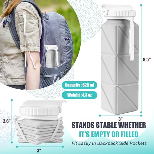 Collapsible-Travel-Water-Bottles-Food-Grade-BPA-Free-Silicone-Foldable-Water-Bottle-Leakproof-Portable-Expandable-Water-Bottles-for-Traveling-Camping-Hiking-Cycling-Sports-Outdoor-620ml2-Pack