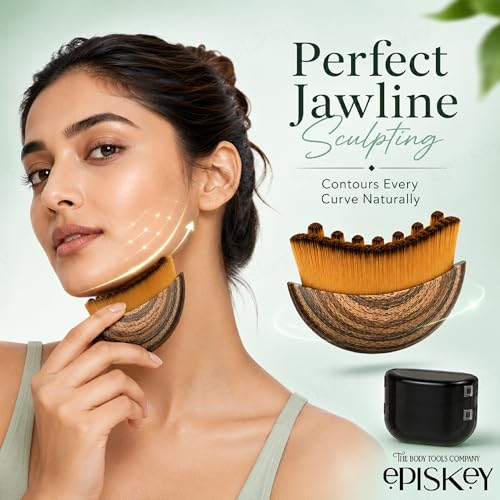 Image of Episkey Lymphatic Contour Face Brush, Manual Lymphatic Drainage Massager, Natural Makeup Brushes with Durable Soft Bristles, Hypoallergenic Ergonomic Facial Cleansing Brush for Sculpting