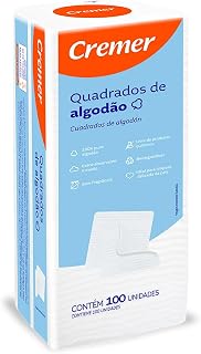 Cremer Algodão Quadrado Sem Perfume Pacote 100 Unidades