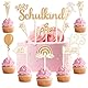 Humairc 2025 Tortendeko Einschulung 10tgl. aus Holz Junge Mädchen Schulkind Zuckertüte Cake Topper ABC 123 Cupcake Torte Deko Kuchendeko Schulanfang
