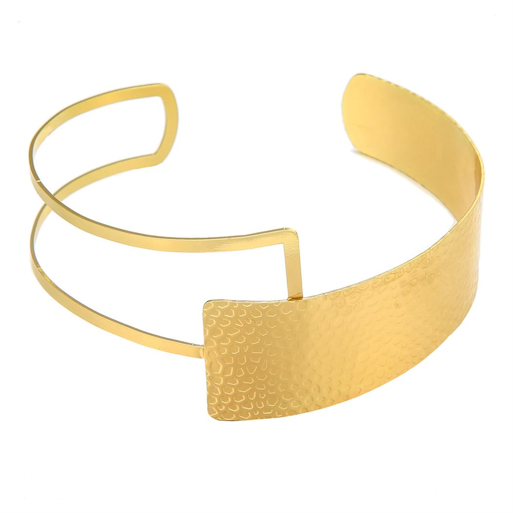 Mrotrida Women's Abstract Metal Buckle Necklace Punk Goth Irregular Twisted Chunky Necklace