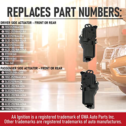 Power Door Lock Actuator, Right And Left Side Compatible With Ford, Mercury, Mazda, Lincoln Vehicles - F150, F250, F350, Excursion, Expedition, Mustang - Replaces 6L3Z25218A42Aa, 6L3Z25218A43Aa #TOP2