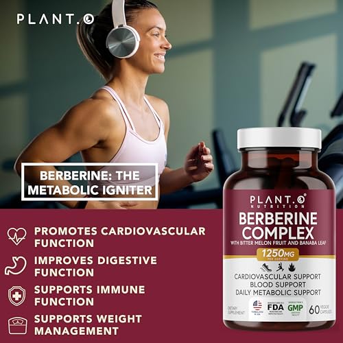 PLANT.O NUTRITION Berberine Supplement - 10xHigher Absorption Berberine HCI Complex with Bitter Lemon & Banaba Leaf - Cholesterol & Metabolic Clinically Researched Support - 60 Capsules Non-GMO - Thumbnail 3