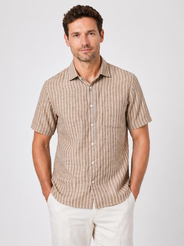 Image of MARK & ALBERT Half Sleeves Regular Fit Formal Shirt for Men Grey