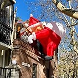 AOPIPI インフレータブルサンタクロース、2/3/4メートル、LEDライト付き、インフレータブルクリスマスツリー、膨らませる人形、空中ディスプレイ、ライトアップサンタクロース、インフレータブル、クリスマスデコレーション、固定スパイクと防風ロープ付き、屋外、店舗、イベントに最適 (3M,C)