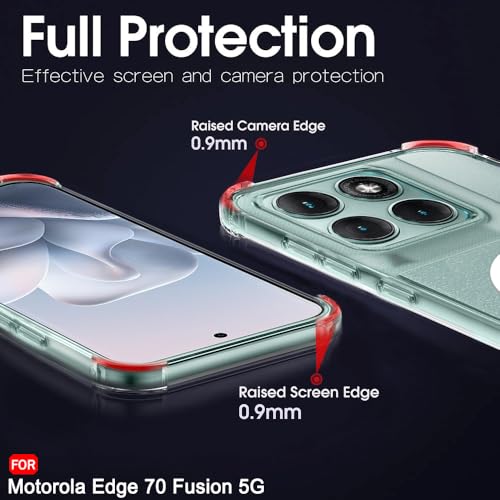 Image of TheGiftKart Shockproof Ultra-Hybrid Back Cover Case for Motorola Moto Edge 70 Fusion 5G Compatible with MagSafe | 360 Degree Protection | Crystal Clear Hard Case Cover (PC & TPU, Transparent Bumper)