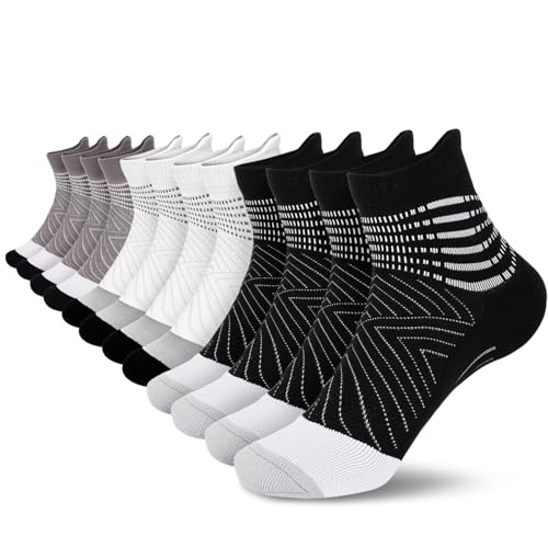 Image of IRAMY Compression Ankle Support Socks Women - Wicking, Cushioned Athletic, Plantar Fasciitis Relief 2 /3 /6 Pairs