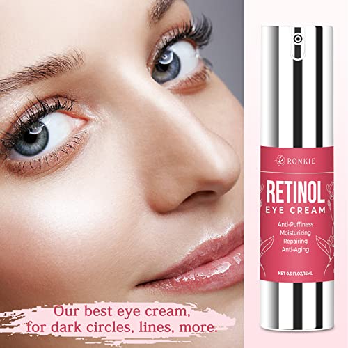 Retinol Eye Cream For Dark Circles And Puffiness, Anti Aging Eye Cream With Hyaluronic Acid And Collagen, Under Eye Cream Dark Circles And Puffiness,Lightweight Eye Cream Gel To Smooth Fine Lines And Hydrate Eye Area, Suitable For Sensitive Skin & Fragrance Free #TOP4