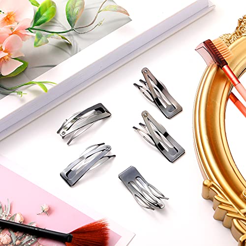 32 Pieces Snap Hair Clips For Women, 3 Prong Clips For Hair, Double Grip Hair Clips Metal Snap Clips, Hair Comb Clips Snap Hair Barrettes For Women Girls Hair Accessories (Gun Black) #TOP3