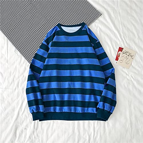 NaRHbrg Men's Long Sleeves Sporty Sweatshirt, Man Casual Sports Sweater Fashion Striped Tops Round Neck Comfortable T-Shirt2