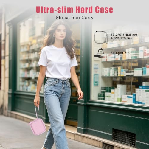 Image of XANAD Hard Case for Oklar /MMIZOO /Medline /IPROVEN Wrist Blood Pressure Cuff Monitor Within Size 4'' x 3'' x 3'',Pink