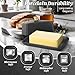 Flexzion Ceramic Gray European Butter Dish with Lid for Countertop (7 Inch) - Wide 2 Stick Double Butter Holder for Counter, Cream Cheese Container Storage Keeper