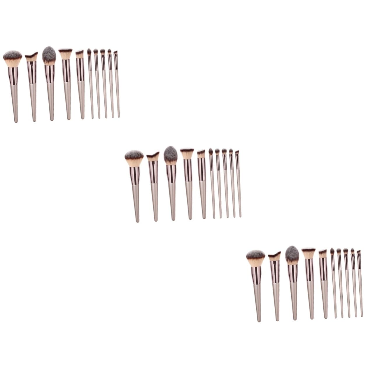 MAGICLULU Lot De 3 Pinceaux De Maquillage Ensemble Complet De Pinceaux Cosmétiques Pinceau De Fond De Teint Pinceau De Maquillage Détaillé Pour Maquilleurs Et 10 Pièces X 3