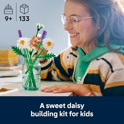Image of LEGO Botanicals Daisies Building Toy - Artificial Flowers Crafting Kit for Girls & Boys, Ages 9+ - Kids Room Decor for Book Shelf or Desk - Gift Idea for Birthdays - 11508