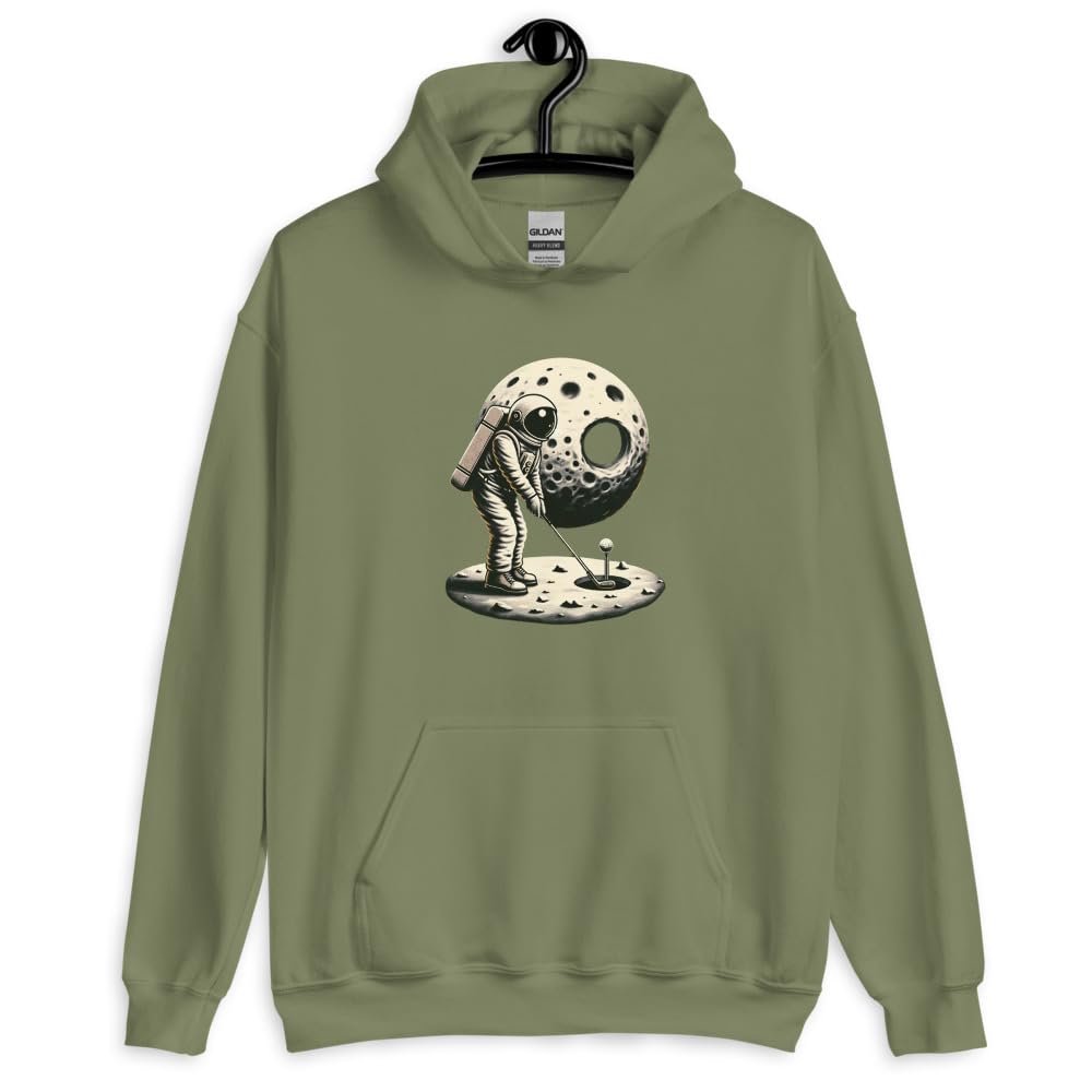 Sweat à capuche astronaute golf en vert militaire XL unisexe - 2