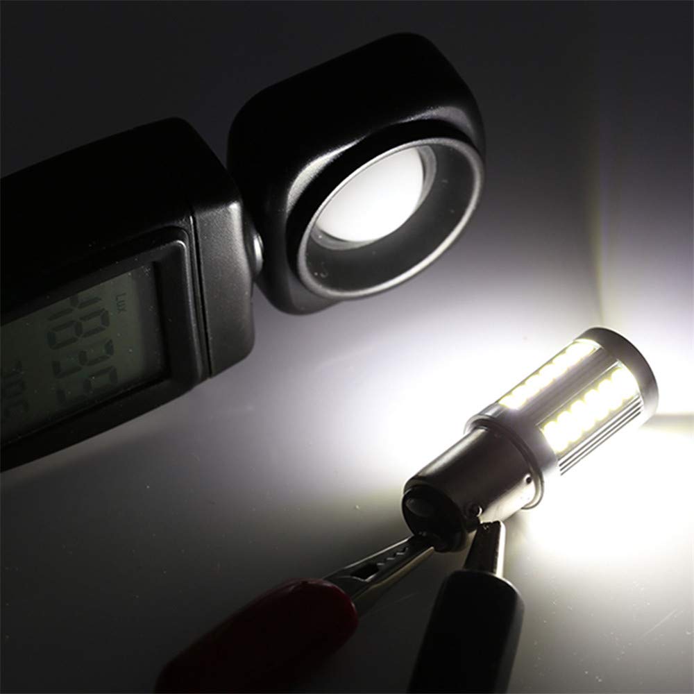 2 szt. światło kierunkowskazów samochodowych 1156 BA15s P21W Led Led błysk hamulcowy światło ogonowe 33SMD 5730 LED żarówka tylna r5w (Biały, 1156)