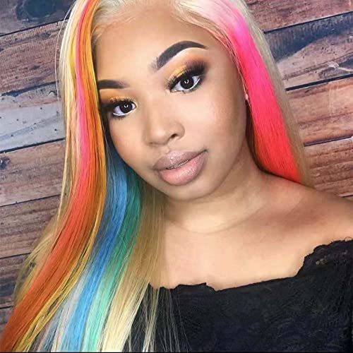 Blonde Lace Front Wig Human Hair 13x4 Straight Lace Front Human Hair Wigs 26 Inch Blonde Straight Pre Plucked with Baby Hair, 180% Density Brazilian Virgin Straight Closure Wig