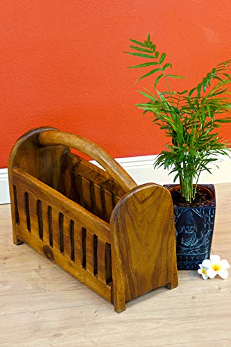 Kinaree Revistero de madera maciza de acacia (42 cm) - imagen 3