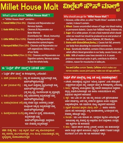 Image of Sprouted Siri dhanya Millets Malt 1500Gm|30 Natural Ingredients|100% Healthy Chemical Free Natural Certified Millet Drink|Traditional Millets Organic Health Mix (Pack of 2,750Gm x 2)