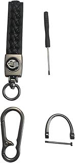 ميدالية وسلسلة مفاتيح سيارة جلد مضفرة مناسبة لمفاتيح السيارة والدراجات النارية ومفاتيح العائلة - متوافقة مع ني*س**ان لون اسود من لوكي بوي