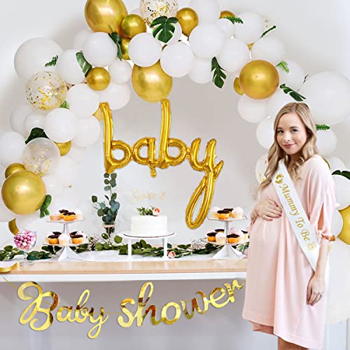 Baby Shower Balloon Garland Arch Kit Bianco e Oro