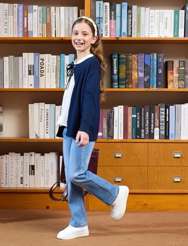 PATPAT Girls Cardigan Sweater Size 4-12 Years Long Sleeve Cotton Knit Crewneck Button School Uniform Kids Casual Cute Outwear3