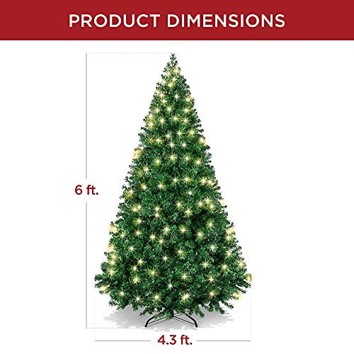 Best Choice Products SKY6341 6Ft Pre-Lit Premium Hinged Artificial Holiday Christmas Pine Tree thumb #6