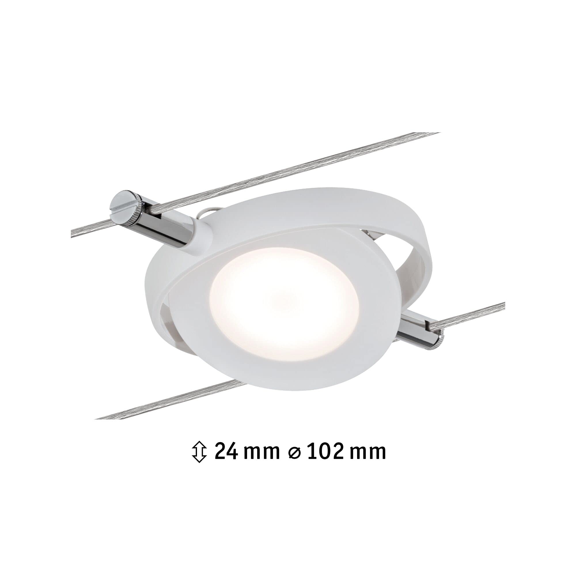 Paulmann 94088 Système de câbles CC LED Spot RoundMac 1x4W, Blanc mate, 12V CC, Plastique